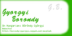 gyorgyi borondy business card