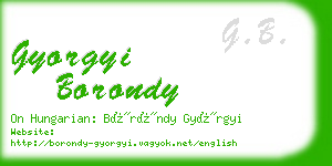 gyorgyi borondy business card